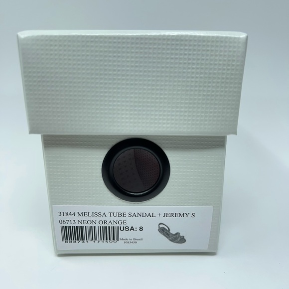 Melissa + Jeremy Scott Womens Tube Slingback Sandals Neon Orange Rubber 5-9 New - Picture 15 of 16